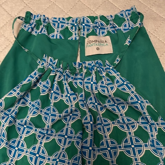 Green mosaic print halter mini dress - Picture 4 of 4